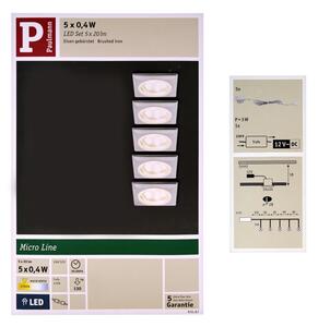 Paulmann 93587 - SADA 5xLED/0,4W Podhľadové svietidlo 12V/230V 2700K
