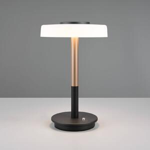 LED stolová lampa Celeste biela/hnedá 35 cm sklo/kov Touchdim