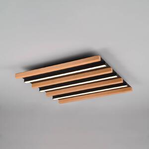 LED stropné svietidlo Fontana, 46 x 30 cm drevo/čierne drevo/kov