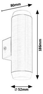 Rabalux 8938 - LED Vonkajšie nástenné svietidlo CATANIA 2xLED/4W/230V IP44