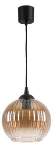 Brilagi - LED závesné svietidlo na lanku R GLASS 1xE27/60W/230V priemer 18 cm čierna/dýmovo-hnedá