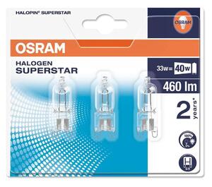 SADA 3x Halogénová žiarovka HALOPIN G9/33W/230V 2700K - Osram