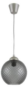 Brilagi - Závesný LED luster s lankom R GLASS 1xE27/60W/230V priemer 18 cm strieborná/dymová sivá