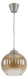 Brilagi - LED luster na lane GLASS 1xE27/60W/230V priemer 18 cm strieborná/dymová hnedá