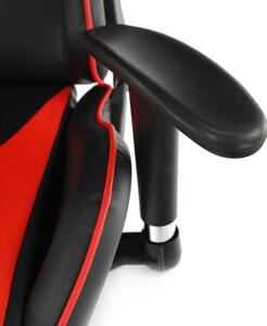 KONDELA Kancelárske/herné kreslo s Bluetooth reproduktormi, čierna/červená, CARPI