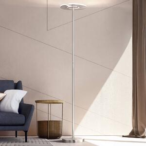 LED stojacia lampa Dent, matný nikel/chróm, 180 cm, CCT, 1 svetlo