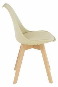 Plastová stolička cappucino vanilková/buk (k228201)