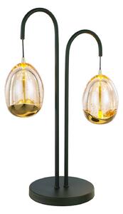 Stolná lampa Golden Egg čierna/jantárová 45 cm 2-svetlá kov/sklo