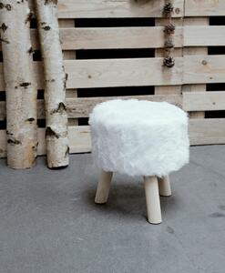 TODAY WINTER SPIRIT stolička s kožušinou výška 35 cm x priemer 30 cm