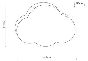 Stropné svietidlo Cloud, béžové, dĺžka 63 cm, textil, oblak, E27