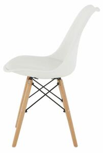 Moderná stolička biela s bukovými nohami (k228138)