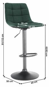 Tempo Kondela Barová stolička, zelená/čierna, LAHELA