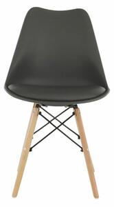 Moderná stolička tmavosivá s bukovými nohami (k237261)