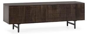 Tmavohnedý TV stolík z mangového dreva 145x48x40 cm Kalai – MOME