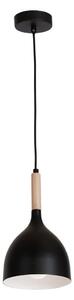 Luster na lanku NOAK WOOD 1xE27/15W/230V čierna/buk