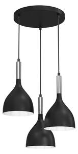 Luster na lanku NOAK 3xE27/15W/230V čierna/chróm