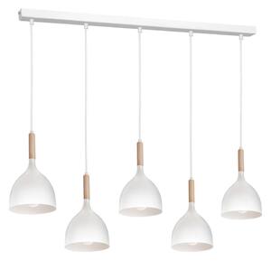 Luster na lanku NOAK 5xE27/15W/230V biela/buk