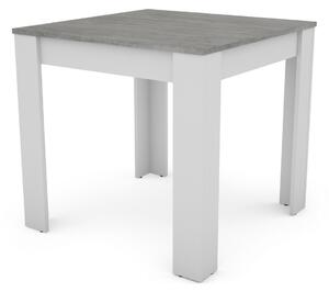 Jedálenský stôl David 80x80 cm, biely/šedý betón