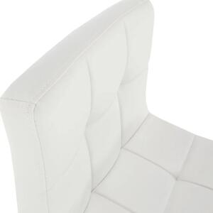 Barová stolička s opierkou biela ekokoža/chróm (k176350)
