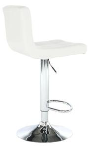 Barová stolička s opierkou biela ekokoža/chróm (k176350)