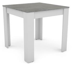 Jedálenský stôl David 80x80 cm, biely/šedý betón
