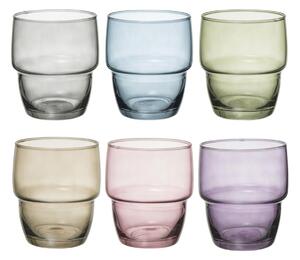 Sklenený pohár na vodu Colors 280 ml sada 6ks