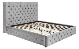 Dizajnová posteľ Laney, 180x200 cm, strieborno-sivý zamat -