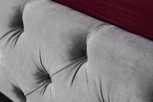 Dizajnová posteľ Laney, 180x200 cm, strieborno-sivý zamat -