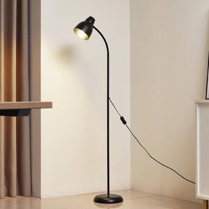 Stojacia lampa Lindby Tebbi, čierna, kov, výška 150 cm