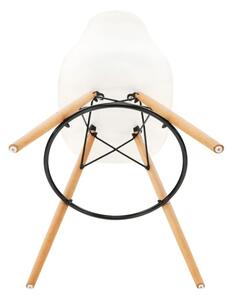 Barová stolička plastová biela s bukovými nohami (k259560)