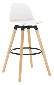 Štýlová barová stolička z bieleho plastu