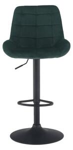 Moderná a dizajnová barová stolička, tmavozelená Velvet látka (k299530)