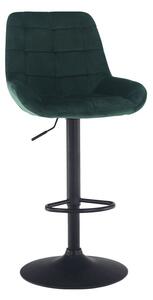 Moderná a dizajnová barová stolička, tmavozelená Velvet látka (k299530)