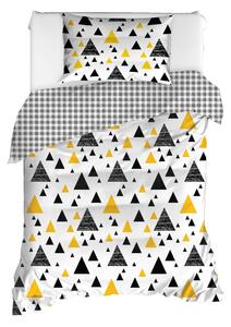 Obliečky na jednolôžko z ranforce bavlny Mijolnir Ilove Black & Yellow, 140 × 200 cm