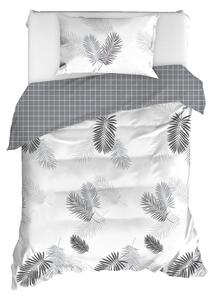Obliečky na jednolôžko z ranforce bavlny Mijolnir Pipong White & Grey, 140 × 200 cm