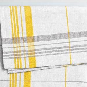 Goldea kuchynská bavlnená utierka pestro tkaná - vzor 060 žlto-sivé prúžky na bielom 50 x 70 cm