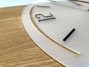 Dekorstudio Drevené nástenné hodiny GEOMETRIC - mliečny ciferník