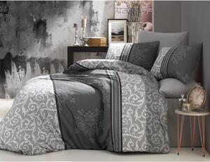 Šedé bavlnené obliečky na posteľ s ornamentom Natura šedá Rozmer: 1x70x90 / 1x140x200 cm