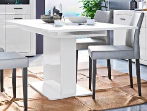 Rozkladací jedálenský stôl Colmar 140x90 cm, biely lesk