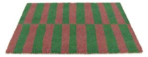 Rohožka z kokosového vlákna 40x60 cm Pink & Green Half Stripes – Artsy Doormats