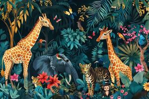 Obraz zvieratá z džungle