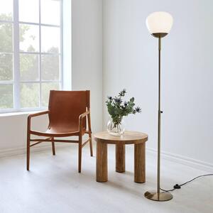 Stojacia lampa Rise, starožitná mosadz, železo, sklo, výška 150 cm
