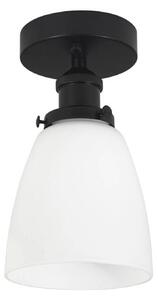 PR Home Stropné svietidlo Kappa, čierna/opál, sklo, Ø 14 cm