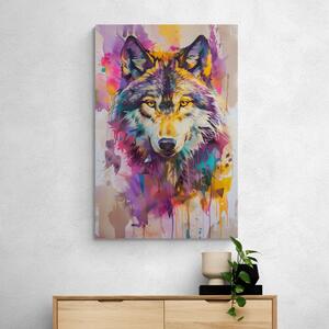 Obraz vlk s imitáciou maľby