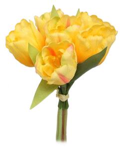 Umelá kvetina zväzok Tulipán, žltá