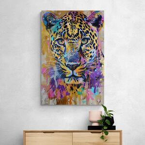 Obraz leopard s imitáciou maľby