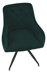 Moderná a pohodlná otočná stolička, zelená Velvet látka (k282991)