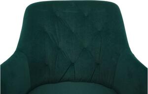 Moderná a pohodlná otočná stolička, zelená Velvet látka (k282991)