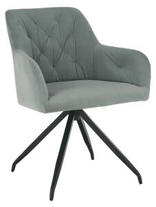 Moderná a pohodlná otočná stolička, sivá Velvet látka (k282995)