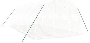 Fóliovník s oceľovým rámom biely 18 m² 6x3x2 m